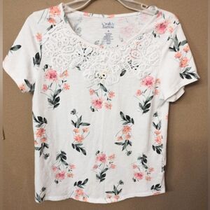 Women's floral shirt top flower medium